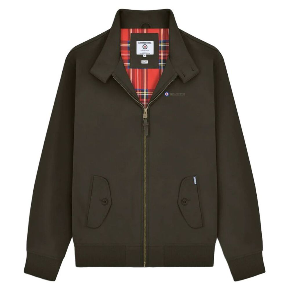 Lambretta Mens Shower Resistant Harrington Jacket / Khaki Brown